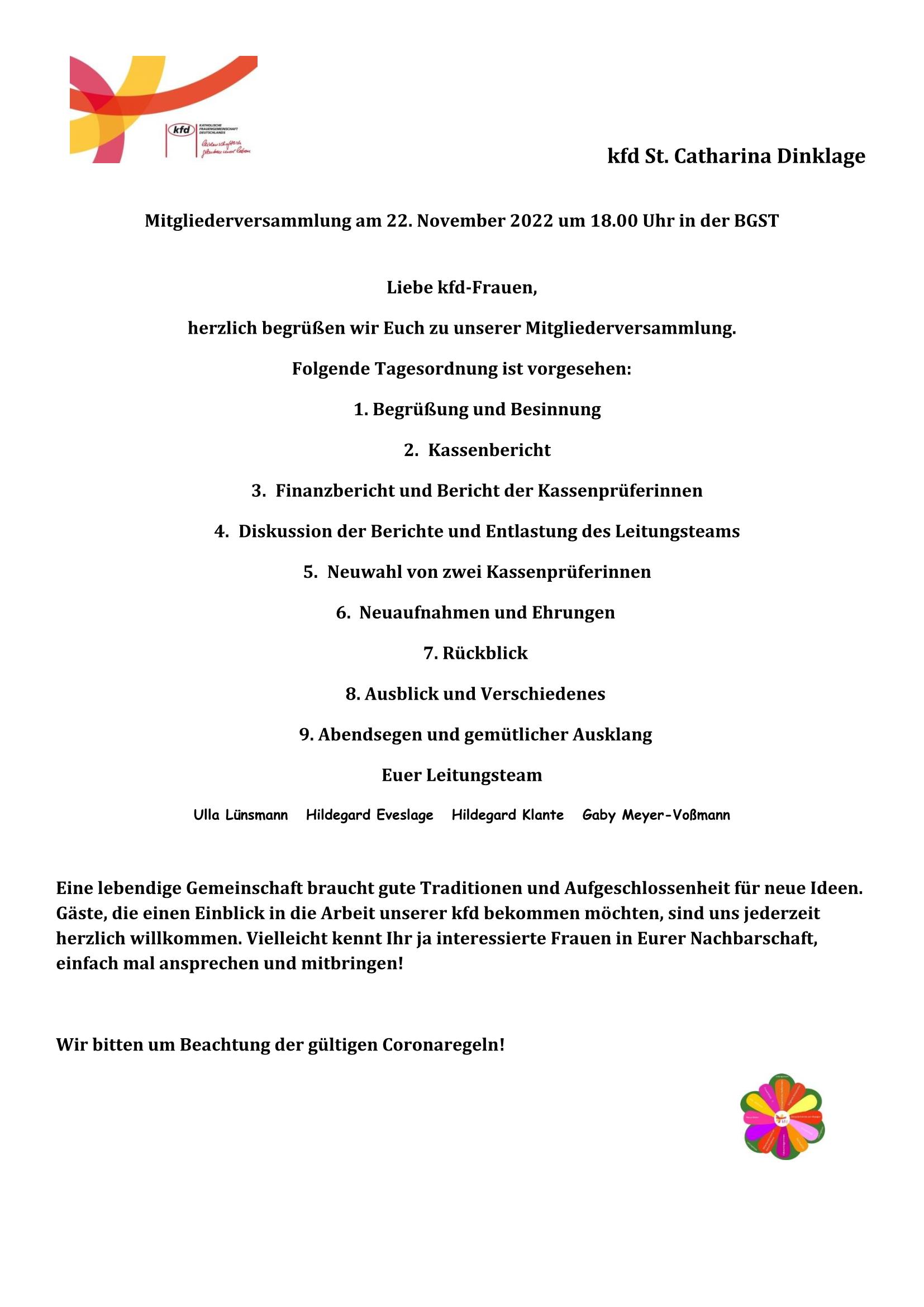 Mitgliederversammlung